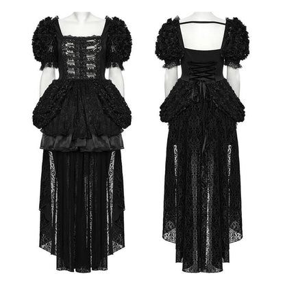 Back detail of the Punk Rave Lolita Sweet Dress featuring a hidden side zipper, illustrating both style and practicality for effortless wearing.