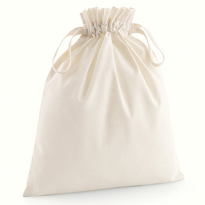 Luxury Organic Cotton Drawcord Bag in elegant design, showcasing its eco-friendly features and premium fabric.