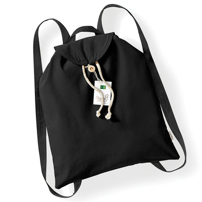 Elegant organic cotton festival backpack with adjustable straps, dimensions 37x41cm, showcasing luxurious design and functionality.