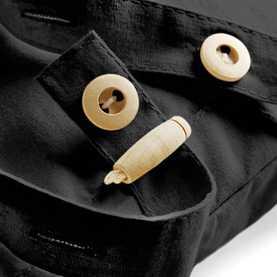 Elegant Organic Cotton Festival Backpack featuring adjustable straps, showcasing a spacious 8-litre capacity and crafted with Control Union certified cotton.