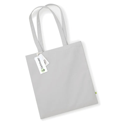 Elegant Earthaware Organic Cotton Bag For Life, showcasing premium heavyweight 10L tote with dual carrying options in stylish 38x42cm size.