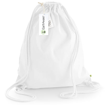 Detailed view of the Earthaware Gymsac featuring a heavy rope drawcord, highlighting its durable and sustainable construction.