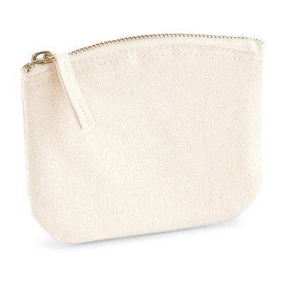 Elegant Organic Cotton Spring Purse in premium heavyweight fabric, featuring zippered closure, dimensions 14.5 x 11cm, eco-friendly design by Earth Wardrobe.