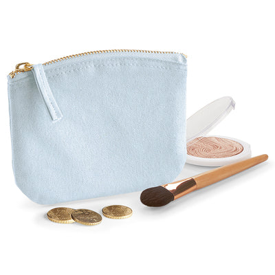 Luxurious Organic Cotton Spring Purse featuring premium heavyweight fabric and a secure zippered closure, elegantly dimensioned at 14.5 x 11cm.