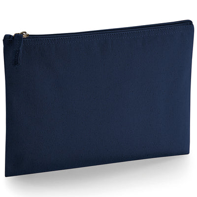 Earthaware Organic Cotton Accessory Pouch in luxurious heavyweight fabric, featuring elegant self-coloured zip closure and available in multiple sizes for versatile use.