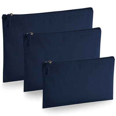 Elegant Earthaware Organic Cotton Accessory Pouch showcasing heavyweight fabric and self-coloured zip closure in pristine condition.