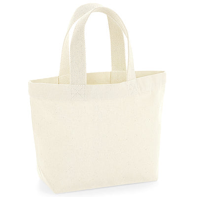 Elegant Organic Cotton Marina Mini Tote Bag crafted from certified cotton, featuring premium heavyweight fabric and stylish cotton webbing handles, perfect for eco-conscious fashion.