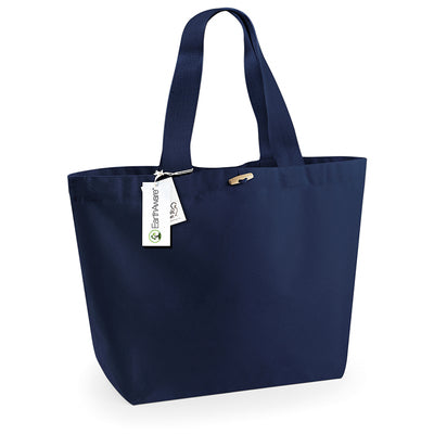 Sophisticated Organic Cotton XL Marina Tote Bag, showcasing a natural wooden toggle closure, a testament to sustainable luxury.