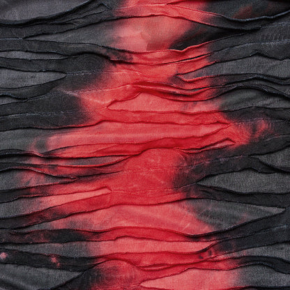 Detail view of the Punk Rave Ebril dress high splits, emphasizing the unique style and luxurious fabric perfect for edgy fashion enthusiasts.