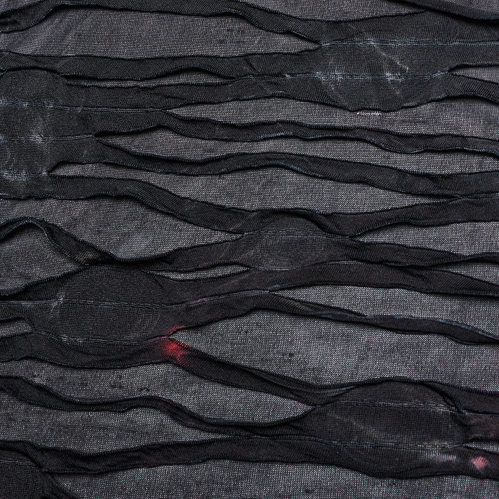 Close-up of the fabric texture of the Punk Rave Ebril distressed maxi dress, highlighting the premium polyester blend and edgy design elements.