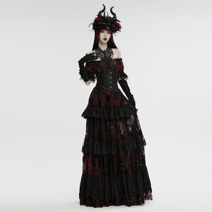 Elegant close-up of Punk Rave Alectrona Gothic Claw Gloves featuring dramatic long claws and exquisite detailing, ideal for a bold statement look.