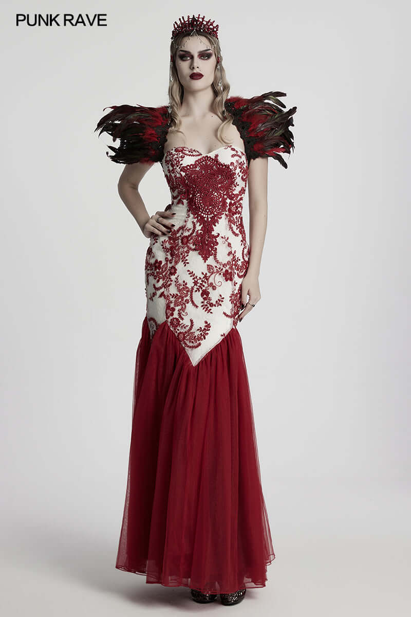 Side angle of the Punk Rave Effie Headband with chain tassels, exemplifying a luxurious fusion of punk style and regal elegance.