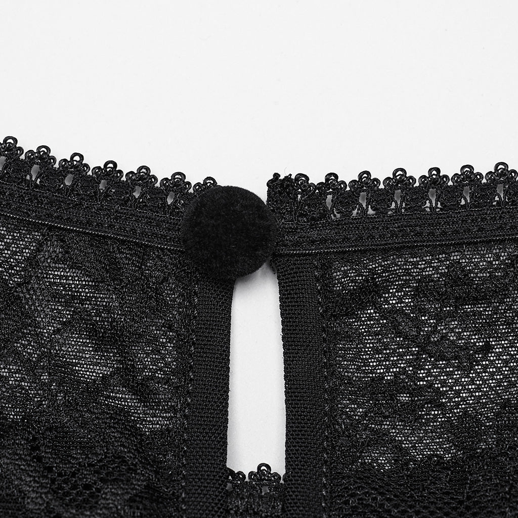 Luxurious Punk Rave Demille Sequinned Lace Blouse featuring exquisite lantern sleeves and elegant custom buttons, perfect for a stylish evening look.