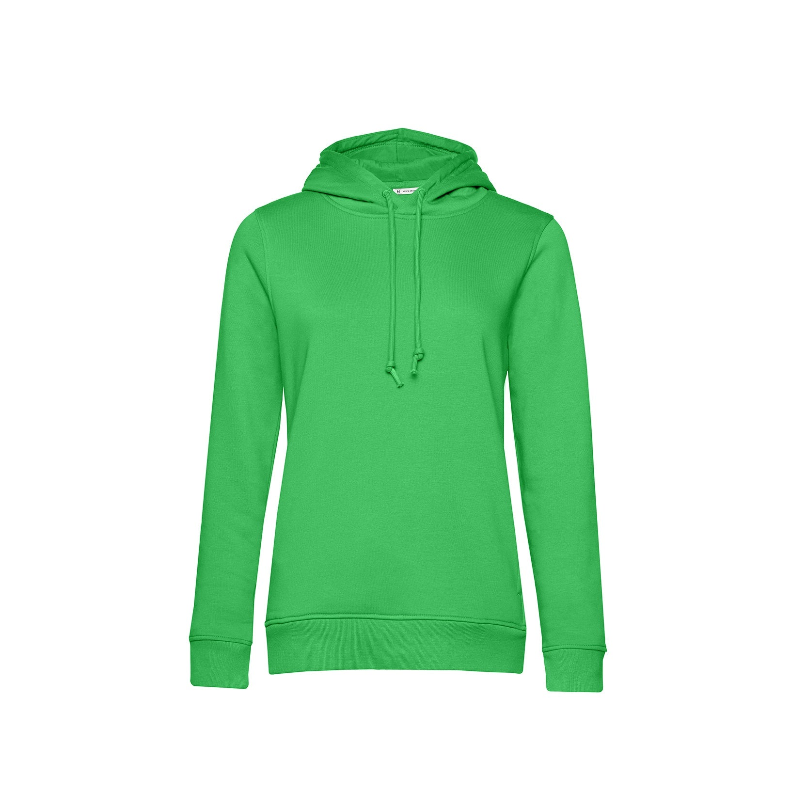 Luxury women's organic essential hoodie crafted from 80% organic cotton, showcasing eco-friendly design in a soft pastel shade.