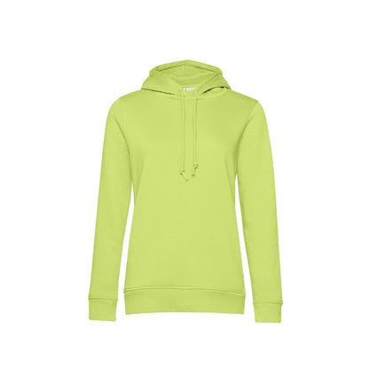 Elegant women's essential hoodie made from sustainable materials, in a vibrant colour, epitomising comfort and style.