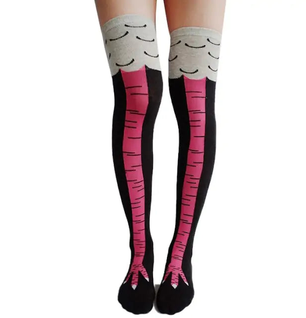 LWomen's Novelty Printed Animal legs Long Funny Socks Cosplay Halloween