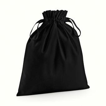 Luxury Organic Cotton Drawcord Bag in XS size, showcasing eco-friendly features and elegant design, perfect for sustainable fashion.