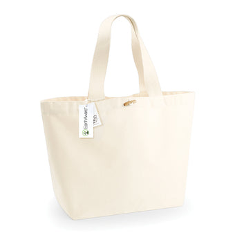 Elegant Organic Cotton XL Marina Tote Bag in a refined setting, highlighting its practical dimensions and chic design.