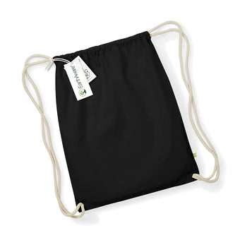 Spacious 13L capacity Premium Earthaware Organic Gymsac, expertly crafted from Control Union certified cotton for environmentally friendly use.