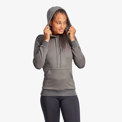 KYMIRA Women's Infrared Gym Hoodie worn by a model, demonstrating the elegant fit and stylish design perfect for workouts and casual wear.