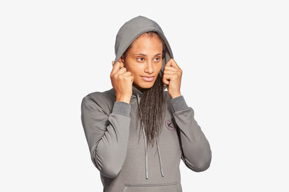 Close-up of KYMIRA Women's Infrared Gym Hoodie, highlighting the premium materials and craftsmanship for luxurious athletic apparel.