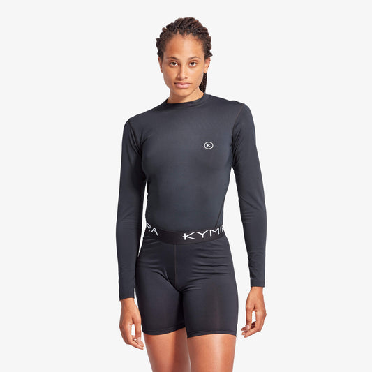 Luxurious women's IR50 Infrared Long Sleeve Performance Baselayer Top from KYMIRA, designed in various sizes from XS to XL, featuring advanced infrared technology for enhanced recovery and comfort.