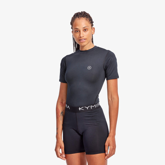 Luxurious Women's KYMIRA IR50 Infrared Performance Baselayer Top Short Sleeve, designed for ultimate comfort and breathability in sizes XS-XL.