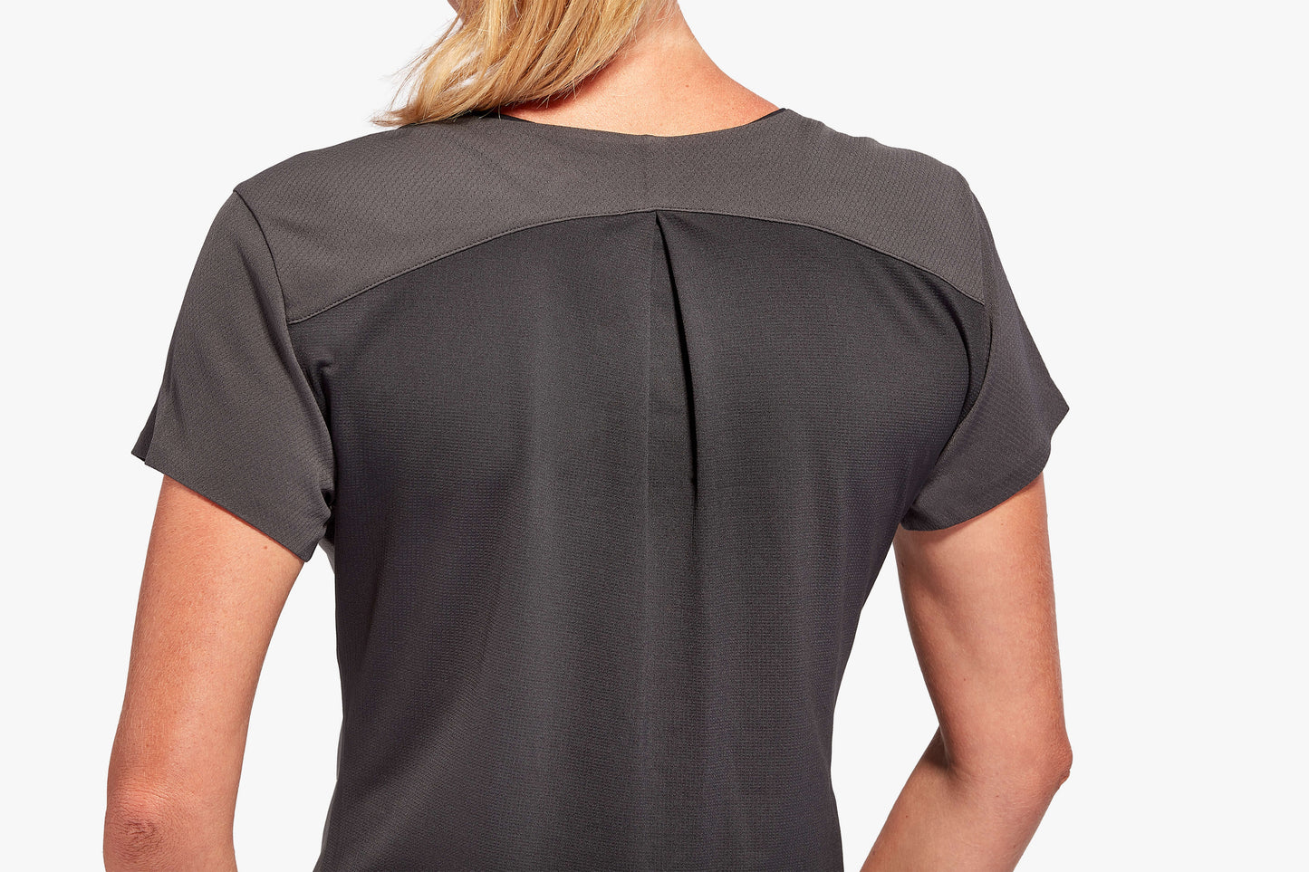 KYMIRA Women's lightweight infrared performance t-shirt featuring pleated back design, perfect for luxurious comfort during training.