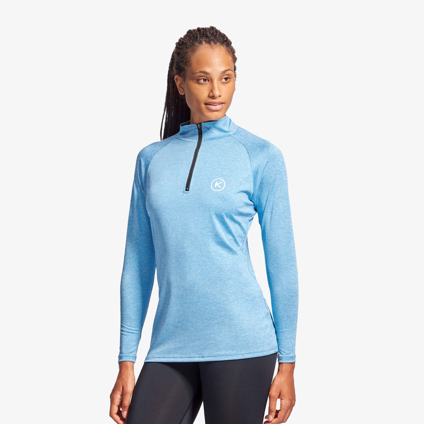 Detail of tapered seams on KYMIRA Women's Infrared Performance Top, designed to prevent chafing and enhance luxury experience.