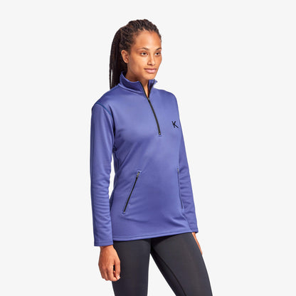 Luxury women's Infrared Half Zip Fleece by KYMIRA, featuring brushed inner fleece and zip lock neck for temperature control.