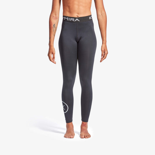 KYMIRA® Women's IR50 Infrared Recovery Leggings featured in luxurious fabric, designed for comfort and enhancing circulation, available in sizes XS-XL.