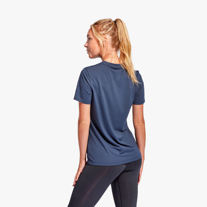 Back view of the Women's KyMIRA Recovery T-Shirt, emphasising the quality craftsmanship and elegant design in a bold colourway.