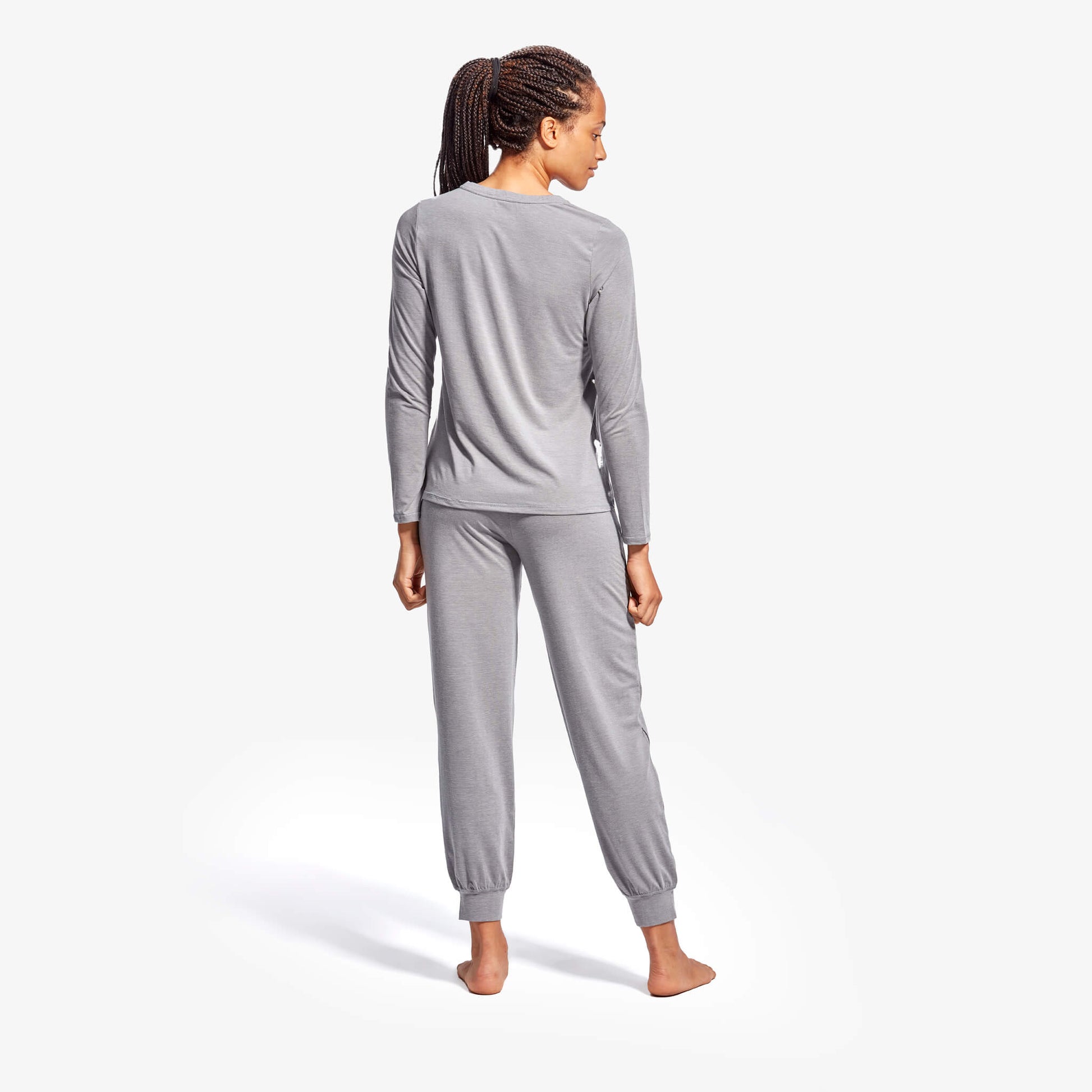 Close-up on KYMIRA Women's Infrared Recovery Henley Sleepwear Top, showcasing breathability and gentle fabric that enhances overnight recovery.