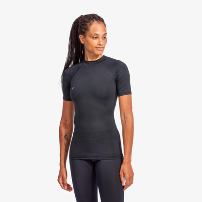 Luxurious Women's KYMIRA Infrared Recovery Baselayer Short Sleeve T-Shirt designed for optimal performance and comfort in sizes XS to XL. Perfect for active women looking to enhance their fitness journey.