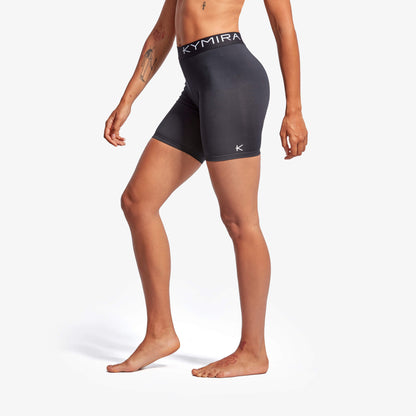 KYMIRA Women's Infrared Performance Shorts featuring an elegant mid-thigh fit, designed for ultimate breathability and comfort during workouts.