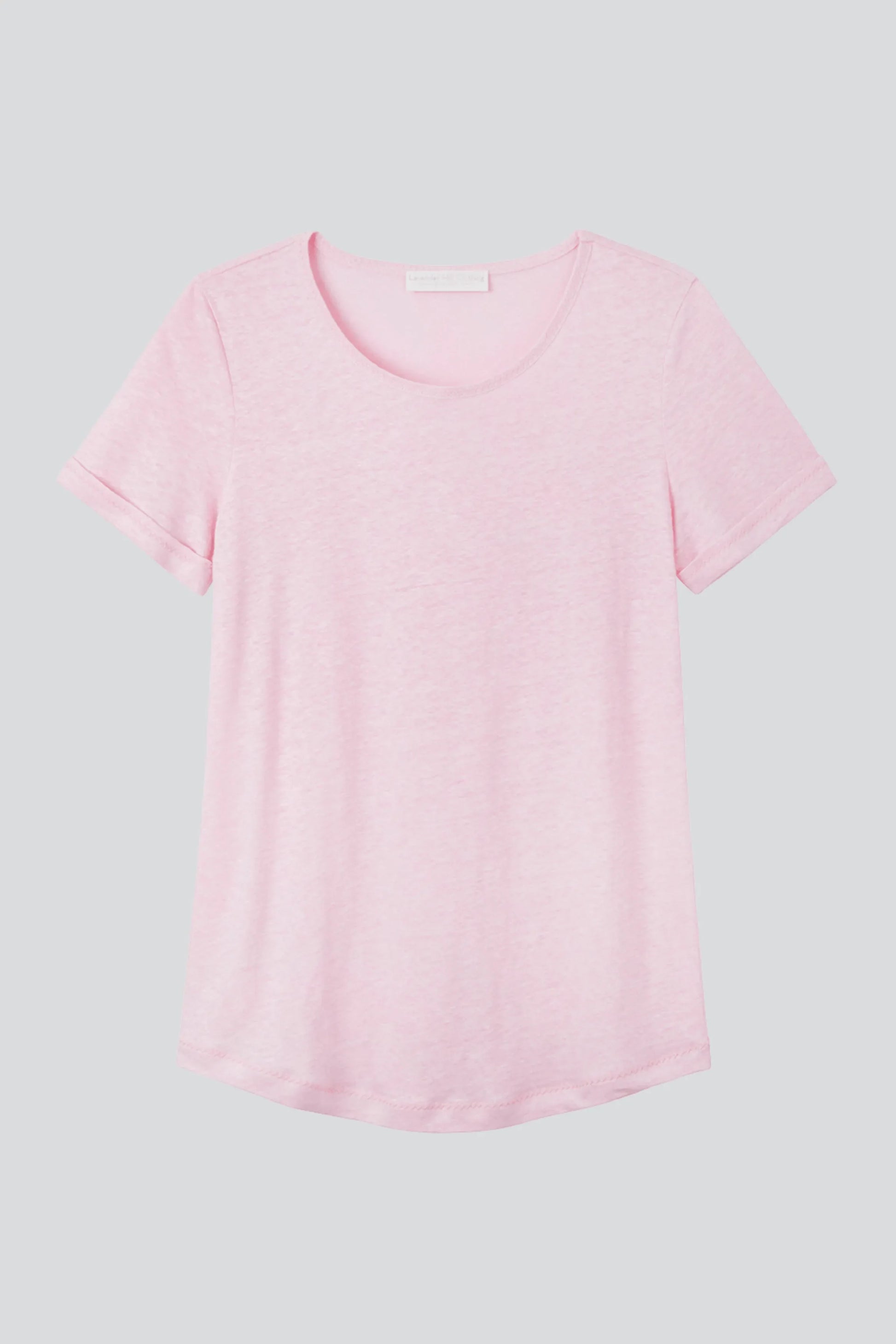 Breathable and lightweight women's linen t-shirt, elegantly styled for warm weather.