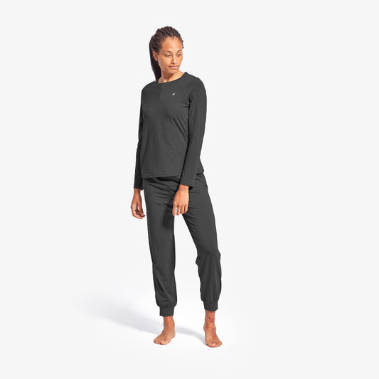 Luxurious KYMIRA Women's Infrared Recovery Sleepwear Crew Neck Top, featuring soft jersey fabric and gentle on skin design in a classic crew neck style.