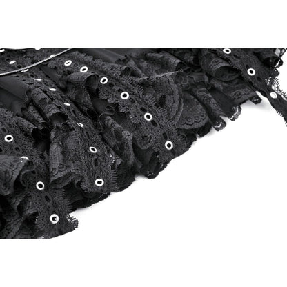 Gothic-inspired Dark In Love Wren Mini Skirt displayed with striking charm details, ideal for embracing a playful yet dark aesthetic.