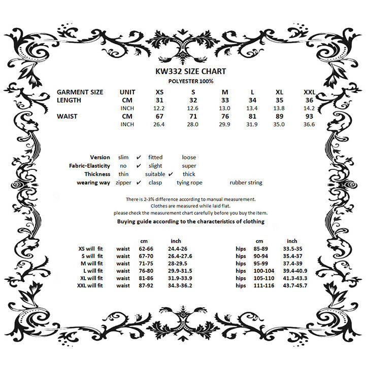 Vibrant showcase of the Dark In Love Wren Mini Skirt emphasizing the hidden zip feature and the playful blend of demon and angel motifs in a chic design.