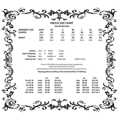 Vibrant showcase of the Dark In Love Wren Mini Skirt emphasizing the hidden zip feature and the playful blend of demon and angel motifs in a chic design.