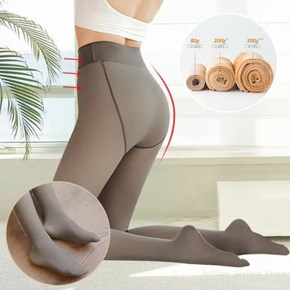 Luxury Women's Padded Tights highlighted while bending down, illustrating the high-waisted design and versatility for both workouts and casual wear.
