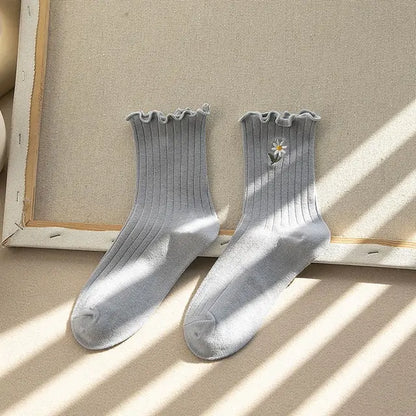 Chic and stylish Kawaii Ruffle Socks by Dazzling Dreams Studio, ideal accessory for adding elegance to any outfit.