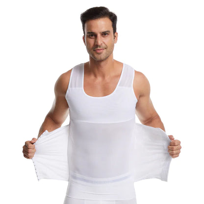 Men's Compression Shirt Slimming Body Shaper Vest - Luxurious Compression Shirt designed for fitness and comfort, showcasing a sleek silhouette.