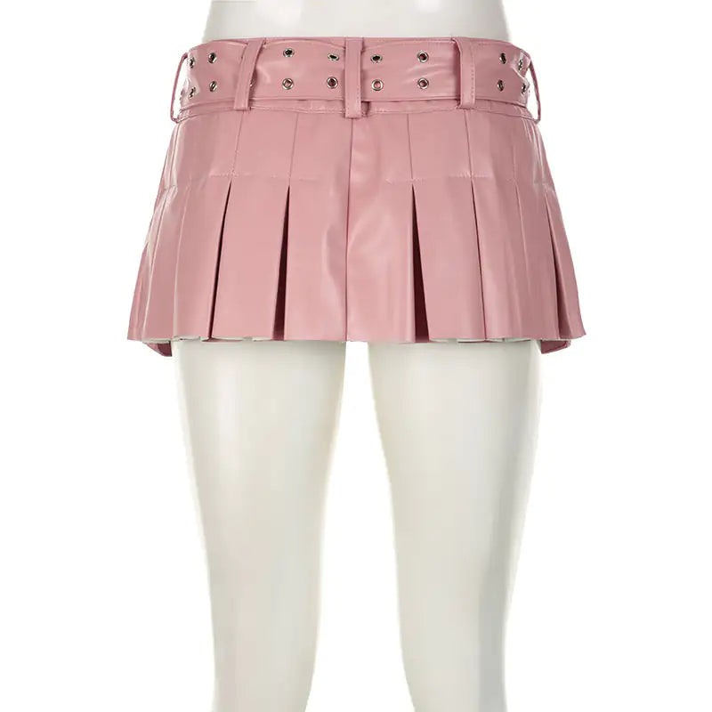 Women's Chic Streetwear fashion Leather Mini Skirt