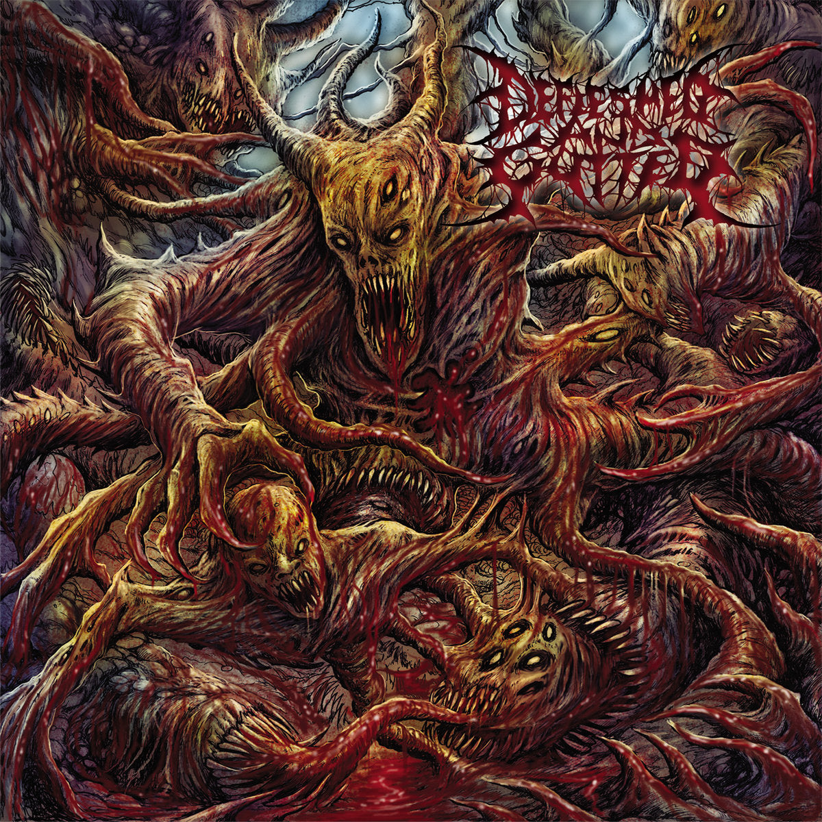 Defleshed and Guted CD album cover by Rancid Offal Records, showcasing a striking design perfect for death metal enthusiasts.