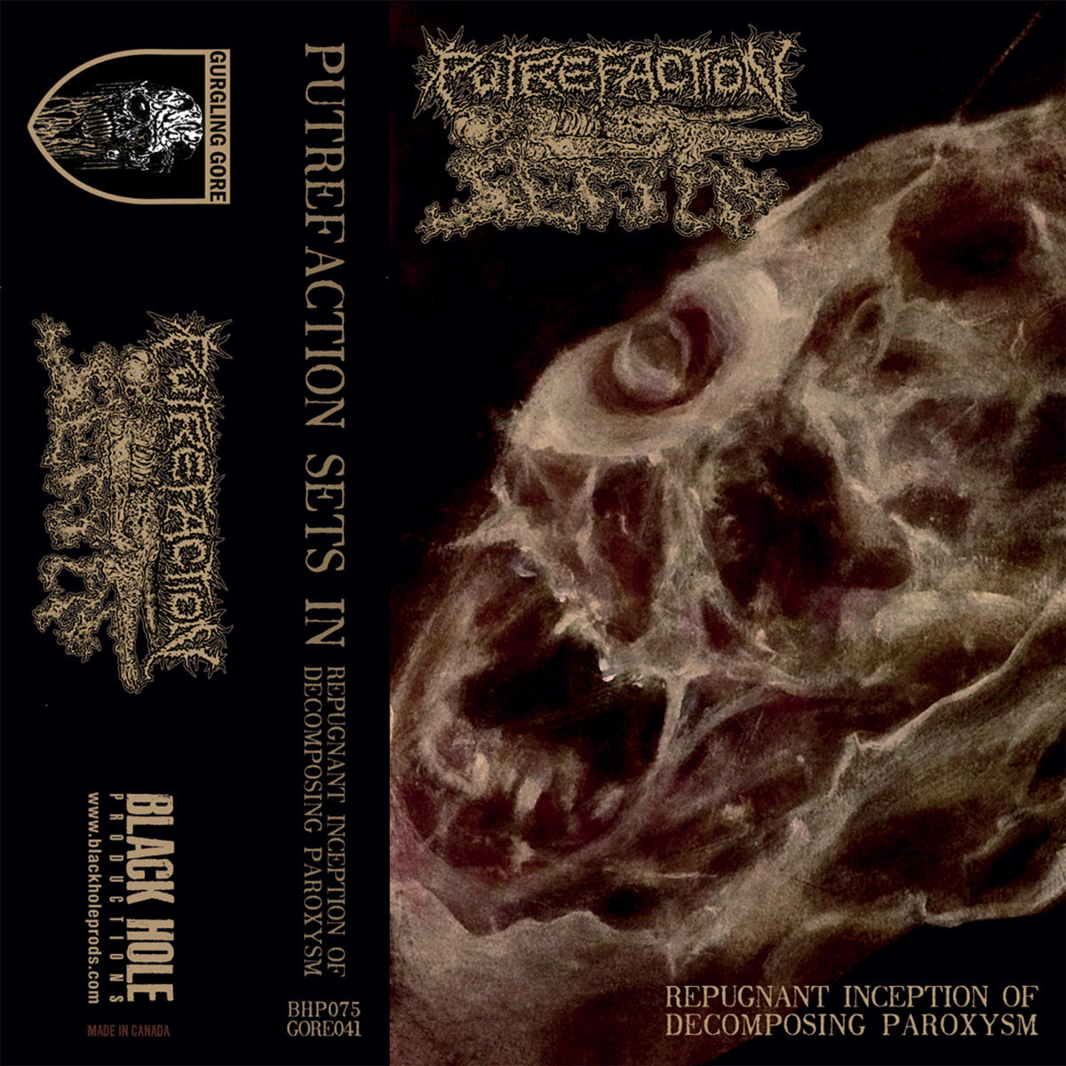 Putrefaction Sets In - Repugnant Inception of Decomposing Paroxysm CD by Rancid Offal Records, showcasing the captivating and grotesque artistry of goregrind music. A premium collector's edition for enthusiasts.