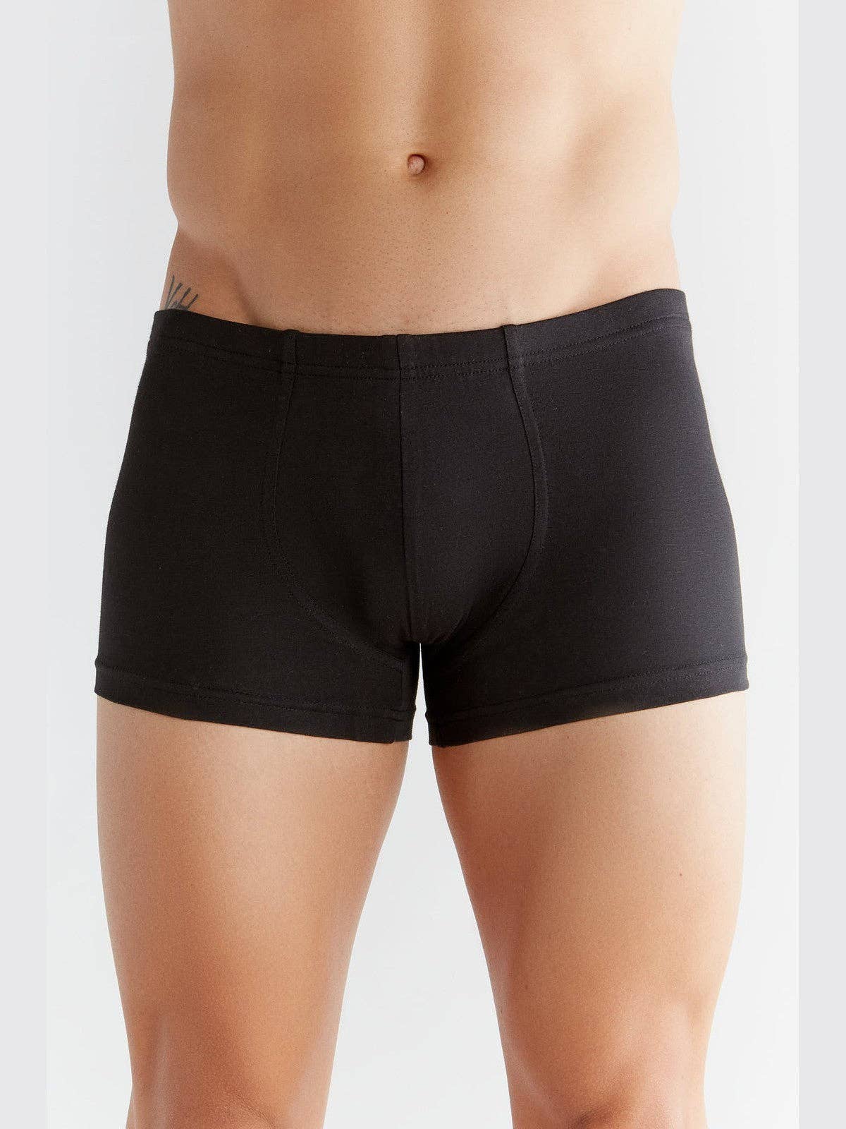 Men's organic cotton retro boxer shorts displayed in a variety of available sizes for a perfect fit.