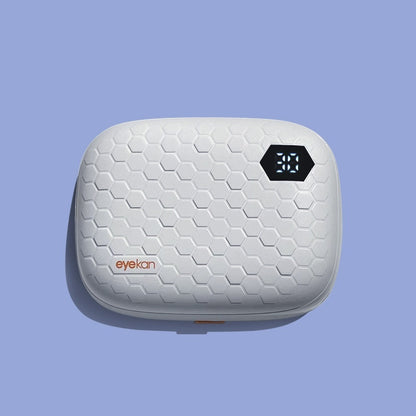 Automatic Cleaning Machine Electric Ultrasonic Flushing Instrument in elegant white, showcasing its modern design with a hexagonal texture and a digital countdown display.