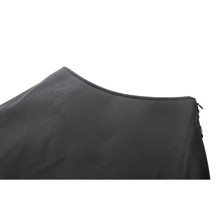 Close-up of the adjustable buckle straps on the gothic skirt, emphasizing the luxurious silver eyelet detailing.