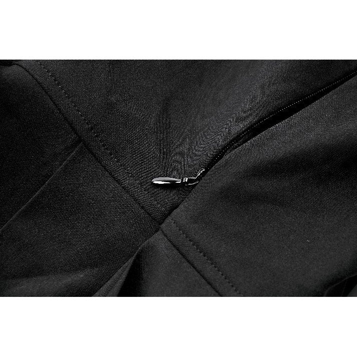 Charming A-line silhouette of the Dark In Love Gwendolyn Mini Dress, highlighting the flared skirt and decorative bow accents, ideal for alternative fashion styles.